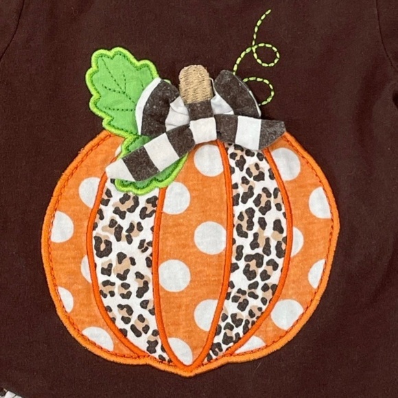 Nannette Size 24M Appliquéd Pumpkin Asymmetrical Ruffled Dress/Tunic - Picture 3 of 3